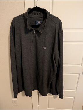 Vineyard Vines Charcoal Gray Quarter-Zip Pullover